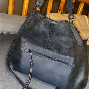 Black and gray purse